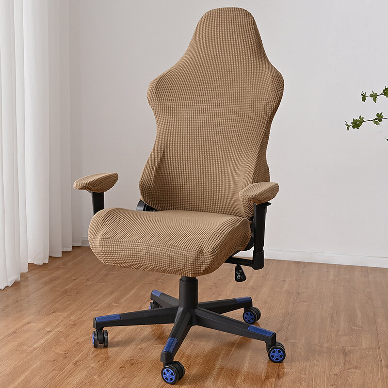 Jacquard Kursi Gaming ครอบคลุมมีท้าวแขน Spandex Splicover ที่นั่งสำนักงานสำหรับคอมพิวเตอร์เก้าอี้ Protector Cadeira Gamer