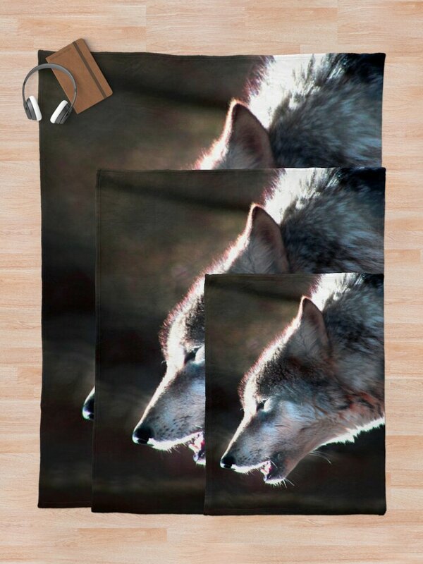 Wilk wyjący samotny wilk rzut koc projektant koc cienkie koce