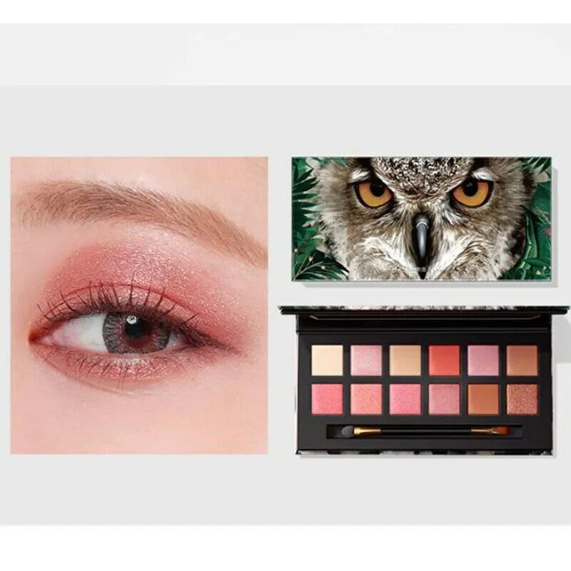 Sombra de ojos de brillo Nude, 12 colores, paleta de brillo mate, larga duración, polvo Mineral resistente al agua, Kit de cosméticos de maquillaje