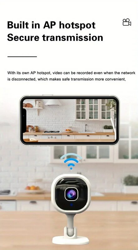 Телефон с сигнализацией push-уведомления, двухсторонний домофон A3 mini HD камера ночного видения, беспроводной Wi-Fi Удаленный просмотр движения, мобильный