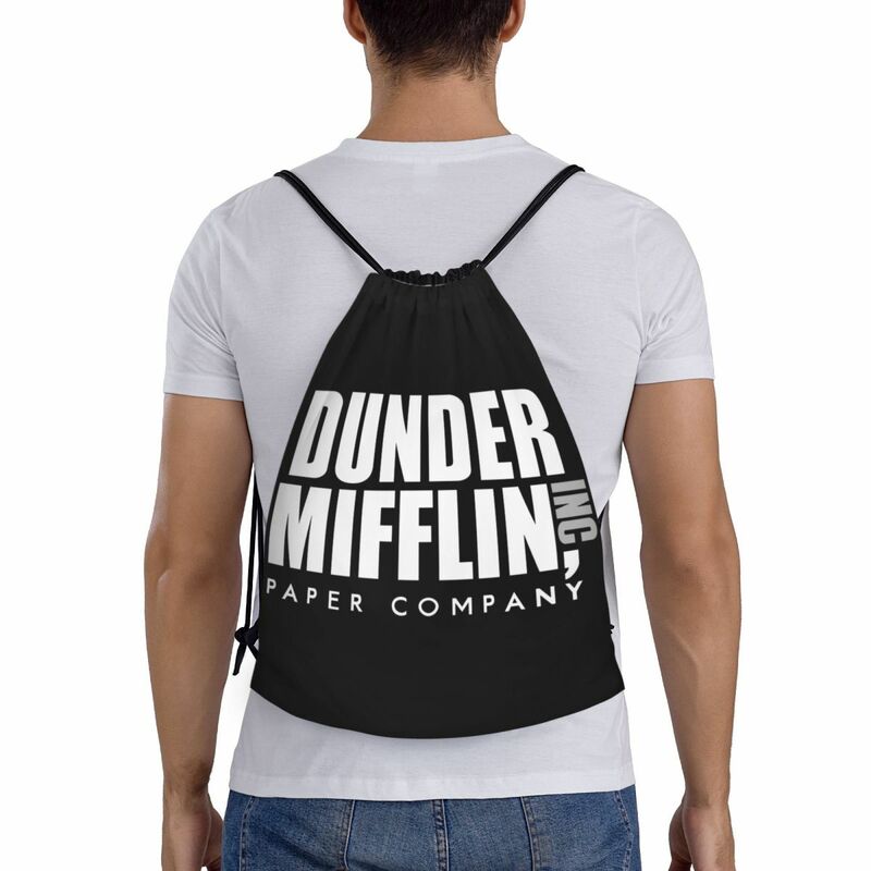 The Office TV Show Dunder Mifflin Paper Company mochila con cordón, bolsa de gimnasio deportiva para mujeres y hombres, Sackpack de entrenamiento