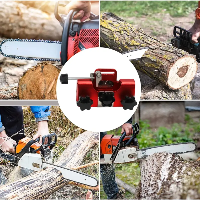 Woodworking Chainsaw Sharpeners with 3 Grinding Head Manual Chainsaw Chain Sharpening Chain Saws and Electric Saws Repair Tools