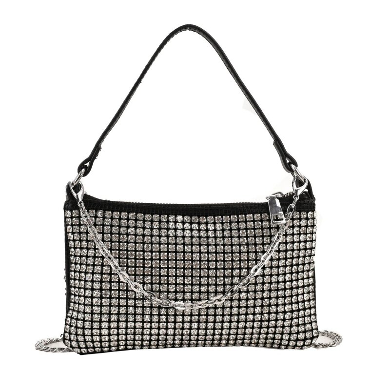 2024 Summer Trend Shiny Diamond Mini Cross Body Bags Bling Purses and Handbag Female Small Shoulder bag Evening Party Bag