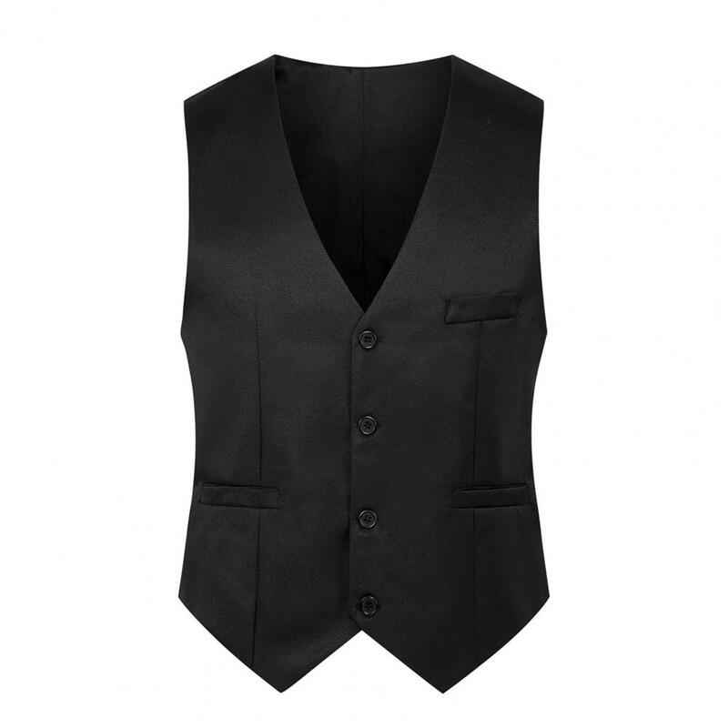 Mannen Vest Effen Kleur Single-Breasted V-hals Mouwloze Lente Vest Voor Werk 2022 Jurk Vesten Voor Mannen Slim fit Mannen Pak Vest
