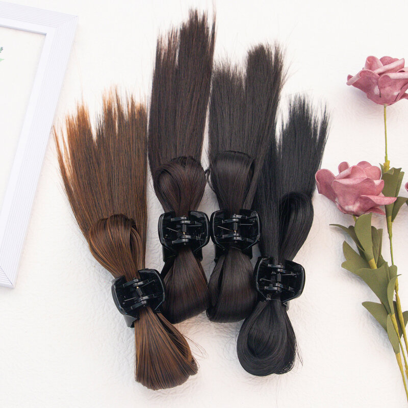 Aishg Pruik Paardenstaart Top Haar Klauw Clips Voor Vrouwen Synthetische Korte Rechte Onzichtbare Pruik Haarclip Haarspeld Meisjes Haaraccessoires