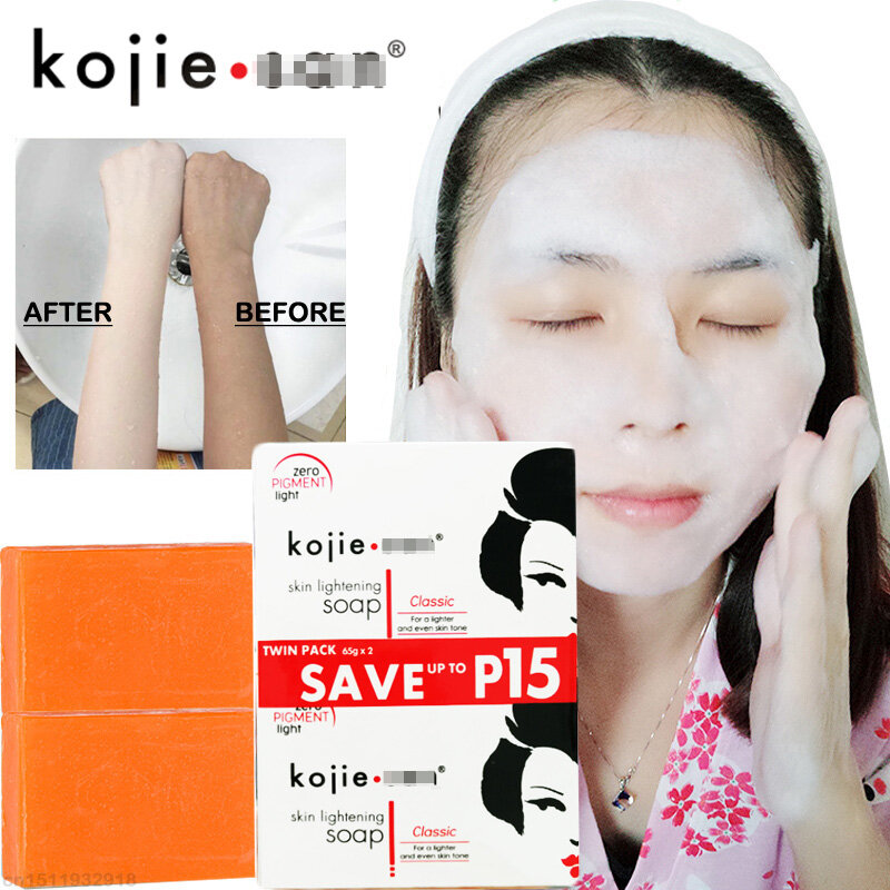 Kojie酸san肌のライトニングソープ、手作りの美白、深い洗浄、明るい肌の純粋な、手作り、65g