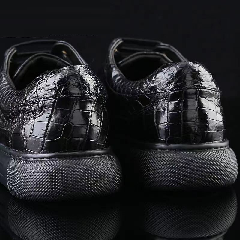 Zapatos informales de piel de cocodrilo para hombre, zapatillas de cuero genuino, a la moda, PDD72, novedad de 2024