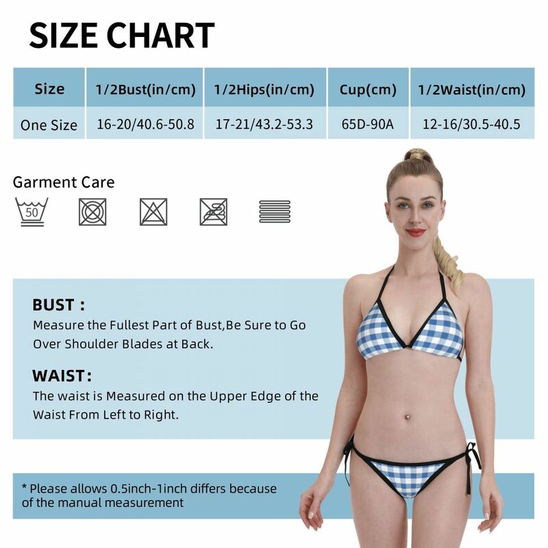 Summer Sexy Bodysuit Bright Nebulas Blue Gingham Bikini Set Female Swimsuits Thong Bathing Suit Beach Wear
