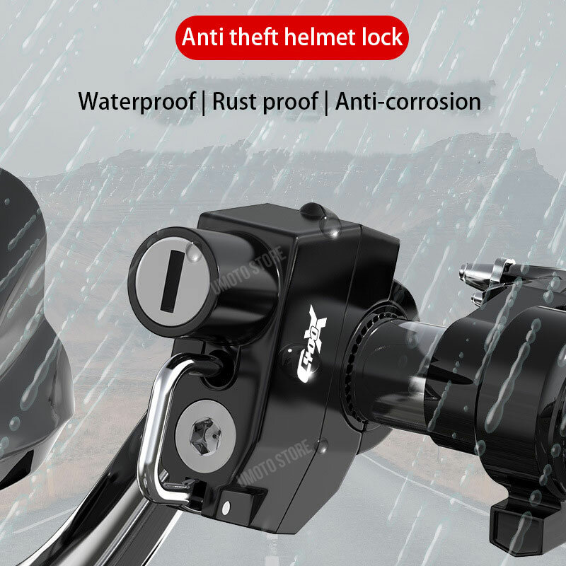 قفل خوذة دراجة نارية عالمي لبي ام دبليو C400X ، مثبت مقود دراجة سكوتر ، خوذة محمولة ، أمان ضد السرقة ، أقفال معدنية بقفل