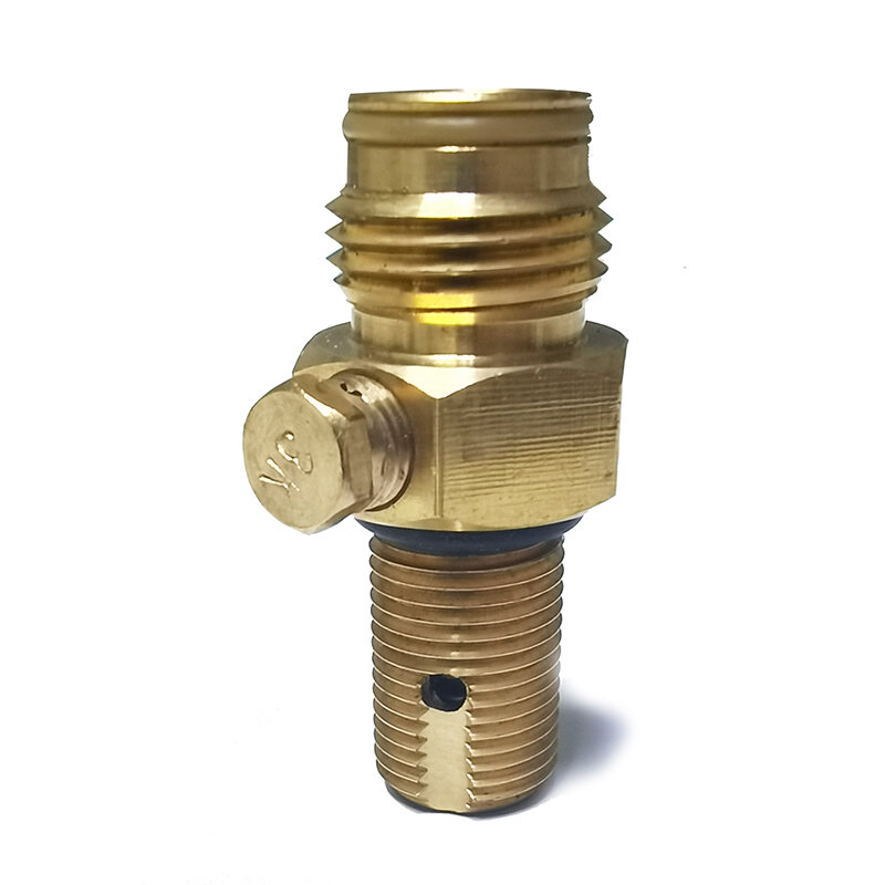 Co2 skompresowany Cylinder pneumatyczny zawór pinowy zbiornika miedzi 5/8 "-18UNF akcesoria nurkowanie wspinaczka górska