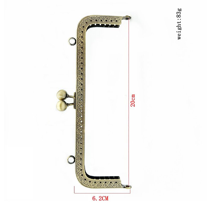 1PCS 8.5/10.5/12.5/15/18/20CM Square Glossy Basic Metal Purse Frame Kiss Clasp Lock DIY Bag Accessories 