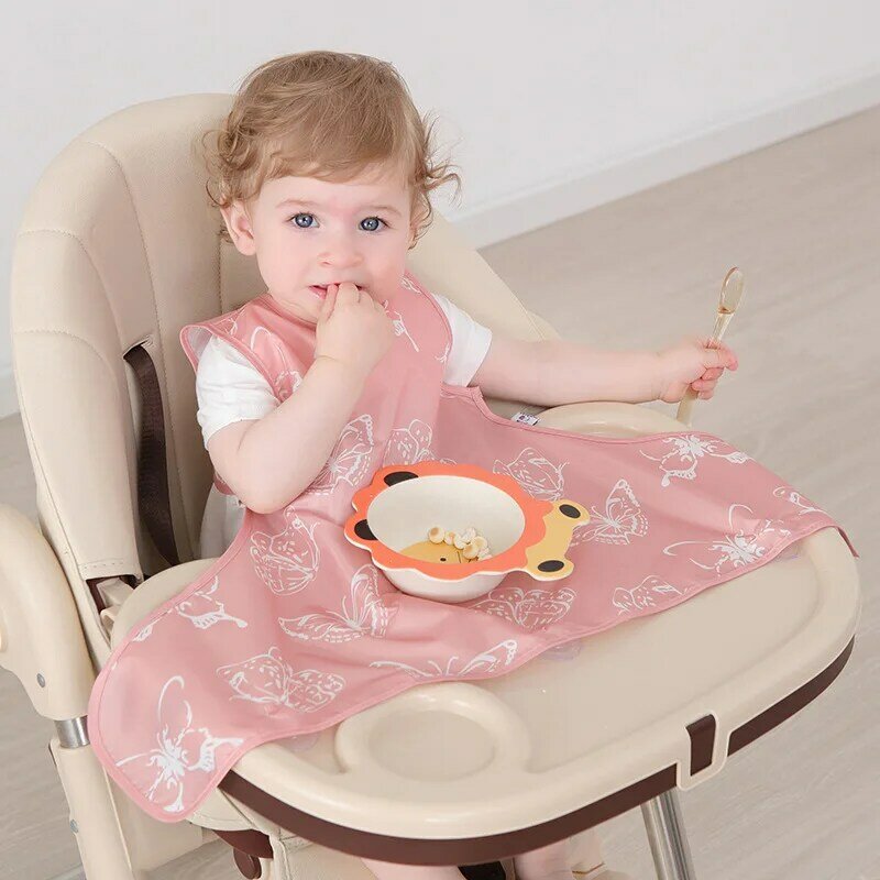 Baby eating bib summer waterproof anti-dirty wash-free with suction cup children's vest cover baby apron reverse dressing