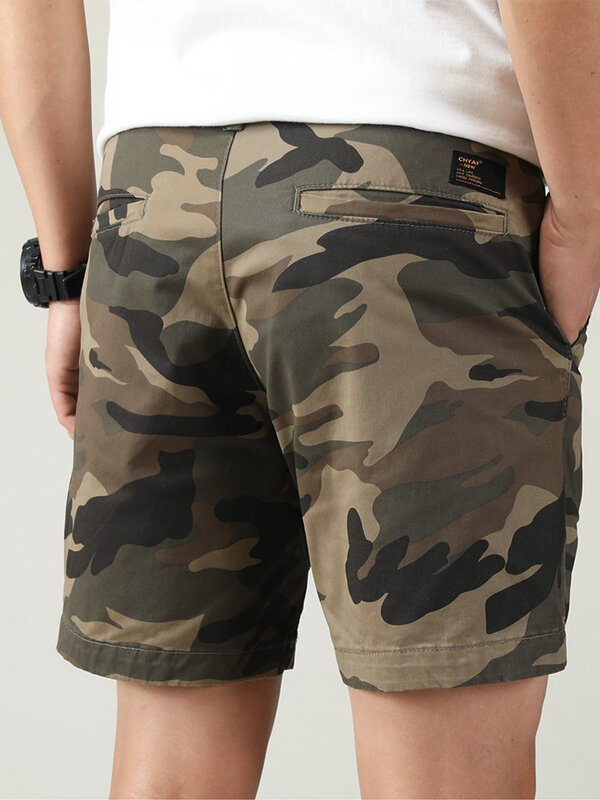 100% Cotton Summer Camouflage Cargo Beach Shorts For Men Women Army Military Pants Casual Streetwear All-match Straight Trousers