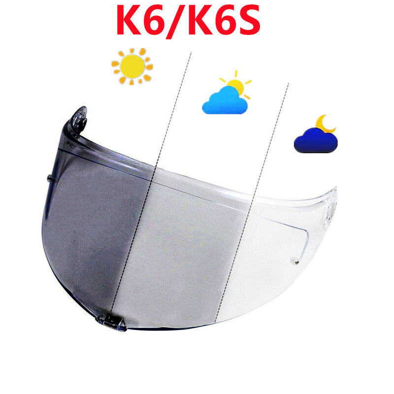 Viseira fotocromática para AGV K6 K6s Capacete, Screen Shield, Acessórios para pára-brisas, Peças Autochromic Lens