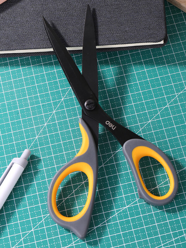 Deli 6027 Scissors tijeras 175mm Alloy Stainless Steel Anti Stick Stationery Office Student DIY Hand Craft School Tool Supplies