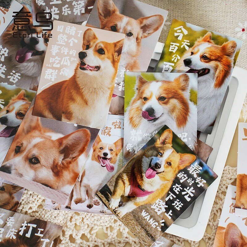 30 Stück Washi Aufkleber niedlichen Hund DIY dekorative Journal Aufkleber für Scrap booking Tagebuch Planer Handwerk Album Notebook Collage