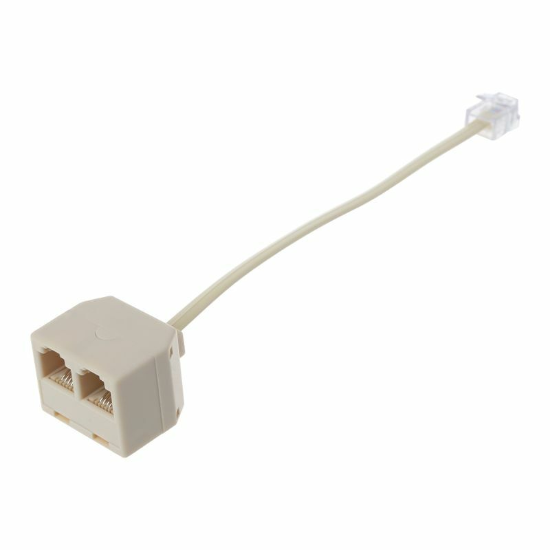 2 Way Telephone Splitter Specially Designed Two RJ11 6P4C Adapter for 2 Phone Dropship