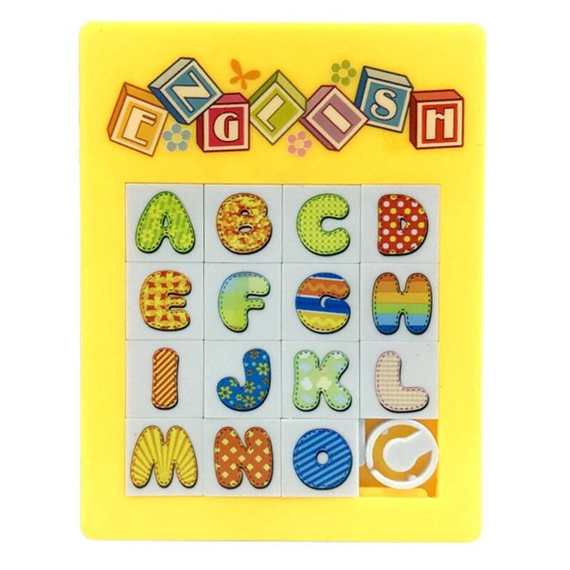 HUYU Children Number Alphabet Slide Puzzle Toy Educational Toys for 6-8 Year Old Kids 3D Board Improve Intelligence Supplies