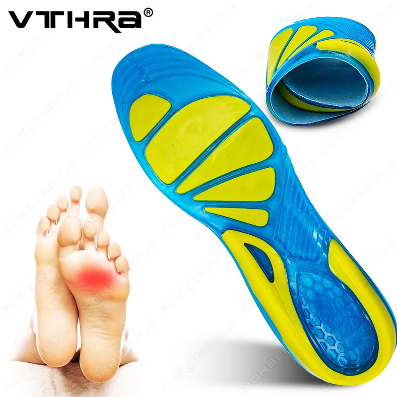 Силиконовые ортопедические стельки VTHRA, гелевые, уход за ногами, спортивные амортизирующие своды стопы
