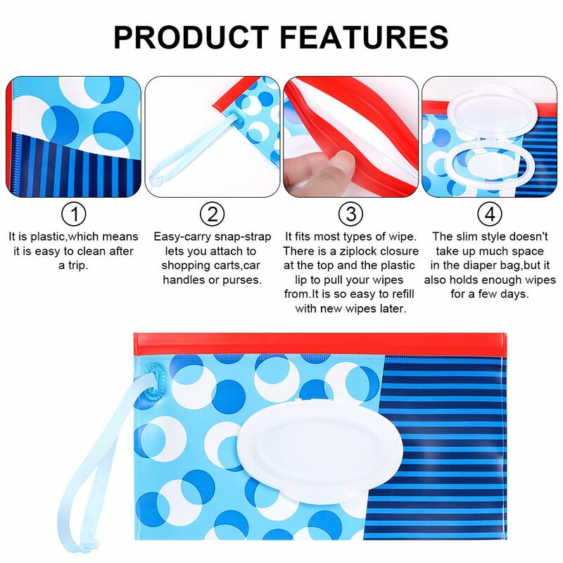 Mode niedlichen Baby Produkt tragbare Snap-Strap Flip Cover Kinderwagen Zubehör Kosmetik beutel Feucht tücher Tasche Taschentuch Box