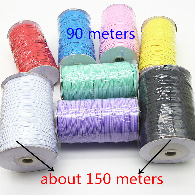 5 м 10 м 20 м 40 м 90 м эластичная лента 6 мм цветная швейная Бытовая Резиновая лента эластичная лента аксессуары для шитья одежды