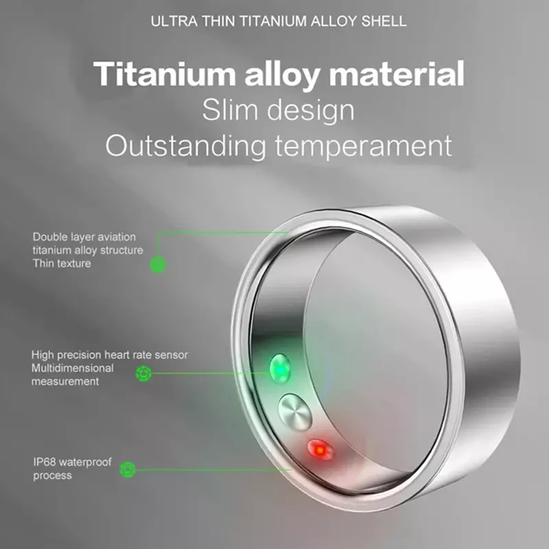 New Fashion Portable Smart Ring Health Monitor per uomo donna termometro per la pressione sanguigna cardiofrequenzimetro IP68 Waterproo