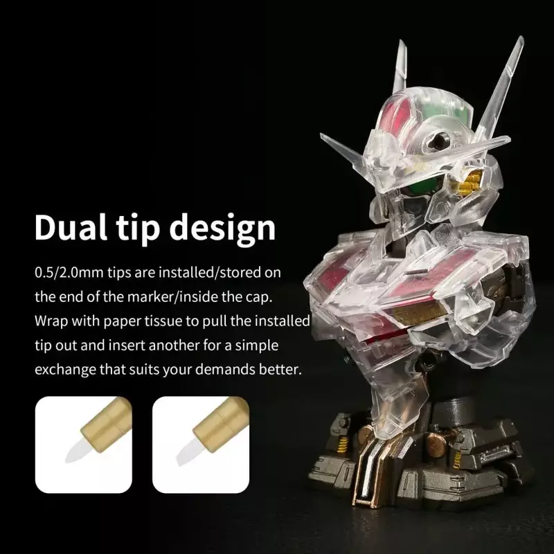 DSPIAE MKA pennarelli a colori Super metallici per Gundam Mecha Model Making Hobby strumento fai da te 12 colori