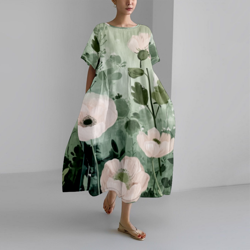 Robe de Plage à Fleurs pour Femme, Tenue de Luxe Surdimensionnée, Vêtements Populaires, de ixÉlégante, à la Mode, Été