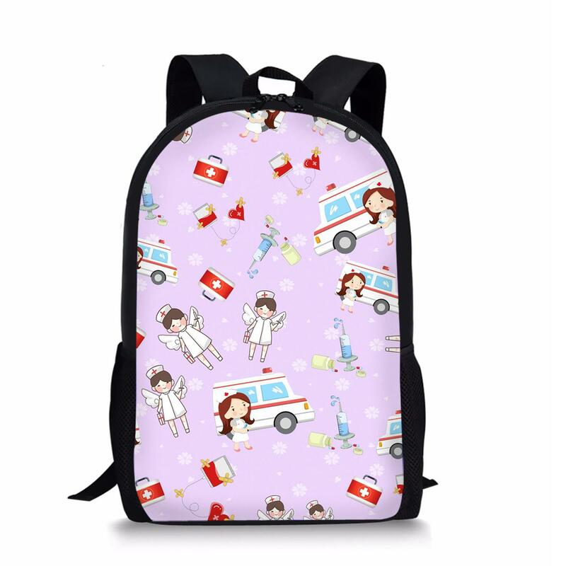 Рюкзак для девочек и мальчиков с мультипликационным рисунком медсестры, школьные ранцы для подростков, рюкзаки для хранения для женщин и мужчин, повседневные дорожные рюкзаки