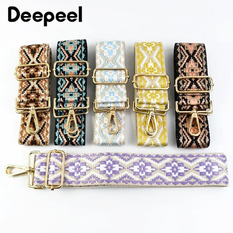 Deepeel 5cm Wide Women's Bag Shoulder Strap 80-130cm Adjustable Embroidered straps Replace Crossbody Belt for Bags Accessories