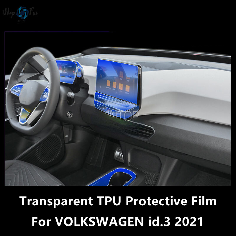 Per VOLKSWAGEN id.3 2021 Car Interior Center Console pellicola protettiva in tpu trasparente accessori per pellicole di riparazione antigraffio Refit