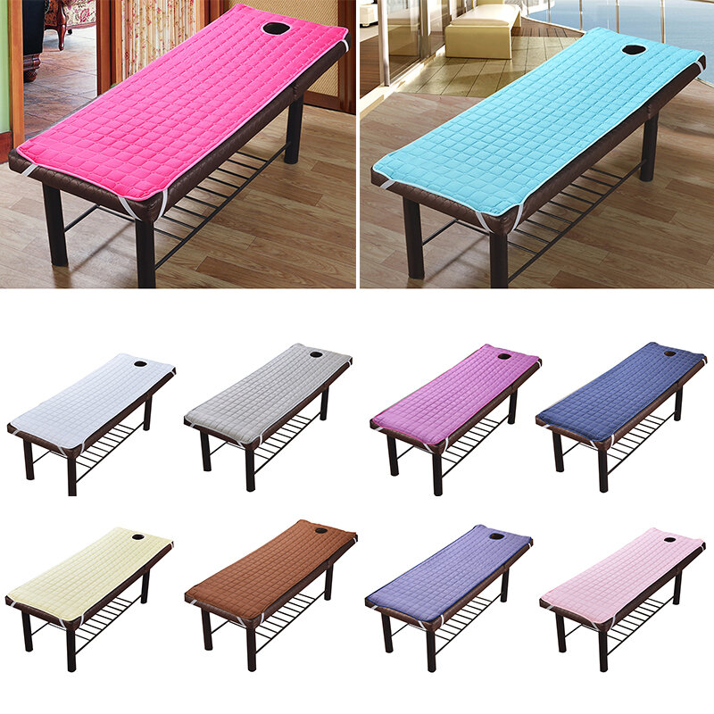 Sprei Pijat Warna Polos Sederhana dengan Perawatan Lubang Napas Bed Cover Ramah Kulit 185*70Cm untuk Meja Pijat Salon Kecantikan