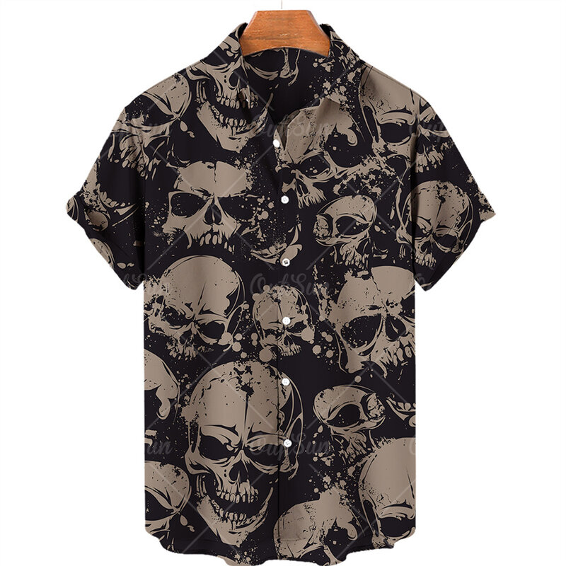 Camisas hawaianas de diseño para hombre, Top de manga corta con cuello, ropa de calle a la moda, XS-5XL 3d con estampado, ropa informal Vintage de hip hop, 2024