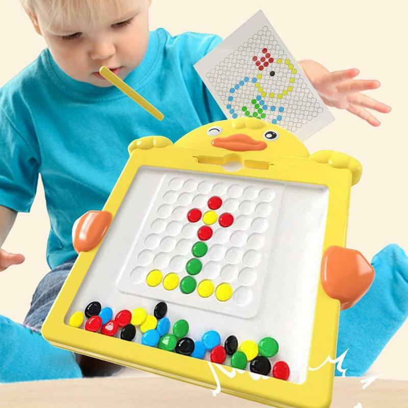 Tablero de dibujo magnético con cuentas y bolígrafo, almohadilla de dibujo ligera Montessori, juguetes educativos de aprendizaje de habilidad motora fina para niños