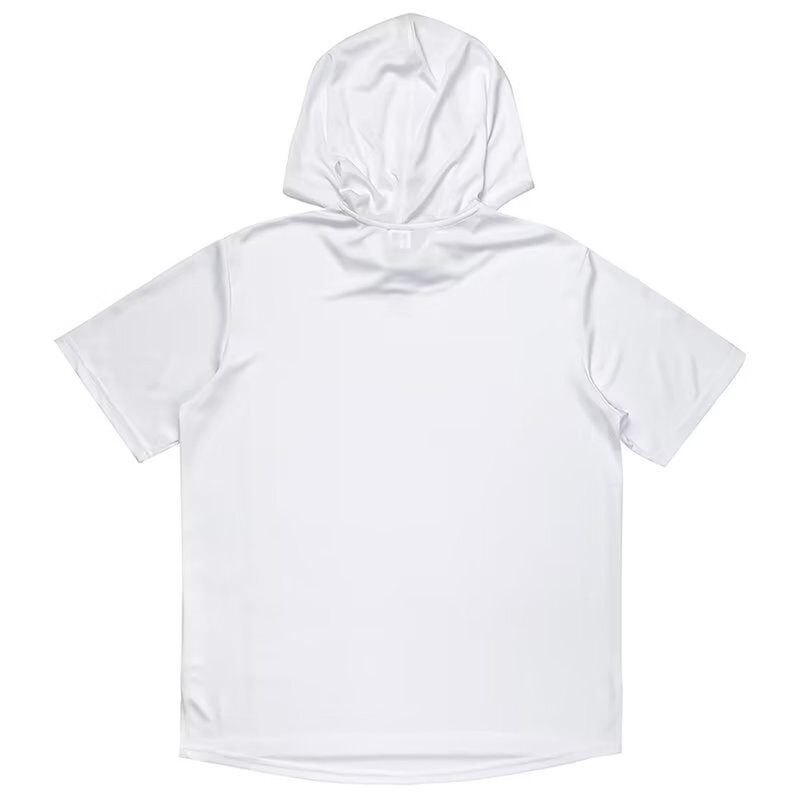 Short Sleeve T-Shirt T-Shirt Slight Stretch Solid Color Streetwear Thin Hooded T-Shirt Hoodie Loose Male Oversized