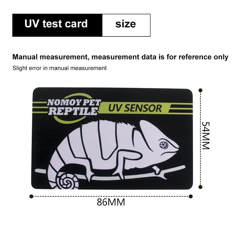 UVB-Test karten Reptilien UV-Test karte Lebensdauer effektive Tests Messwerte Analyse werkzeuge UV-Lichtmesser 10 Sekunden Erkennung