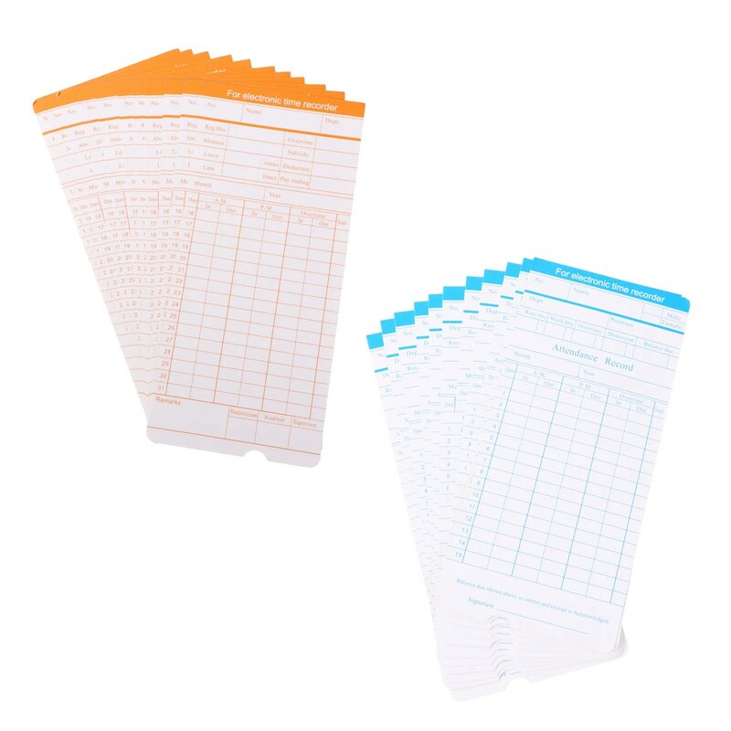 Attendance Calendar Card Monthly Clocking Cards Double Sided Office Genuine Time