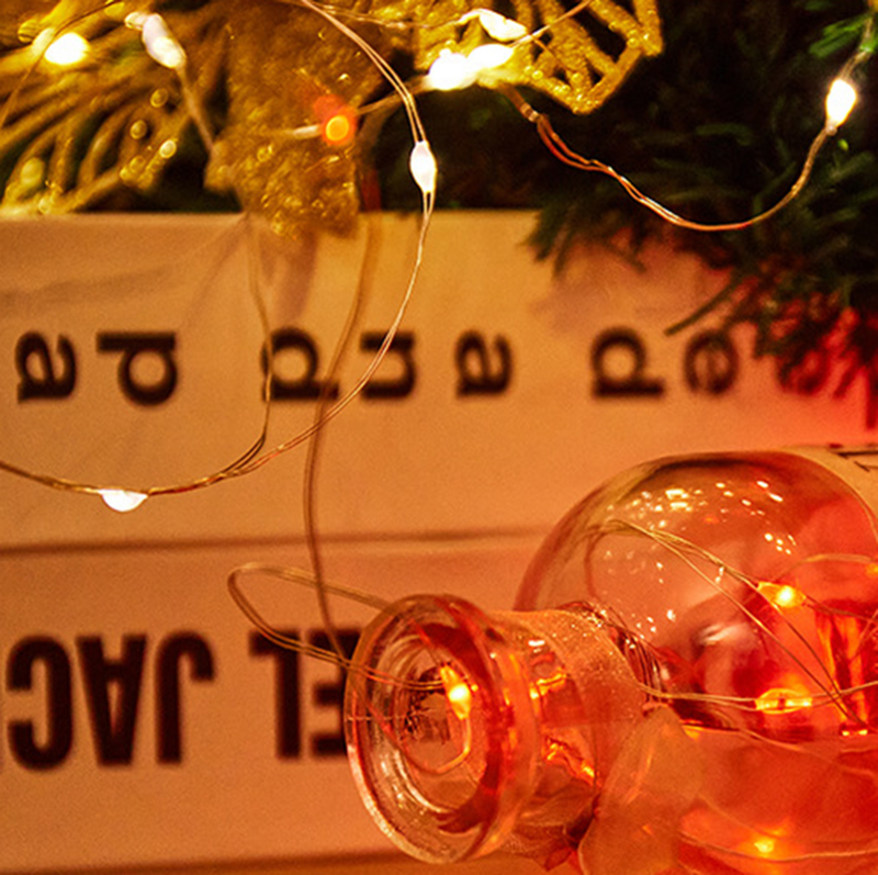 Tira de luces LED de alambre de cobre para exteriores, lámpara de Navidad, Led guirnalda de luces para guirnaldas de luces de Año Nuevo, decoración para fiesta de boda