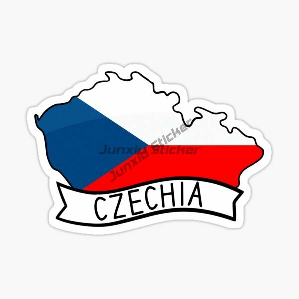 Creative CZ Czech Republic Flag Map Badge PVC Sticker for Decorate Laptop Car Window Glass Motorcycle Truck Wall Off-road Van