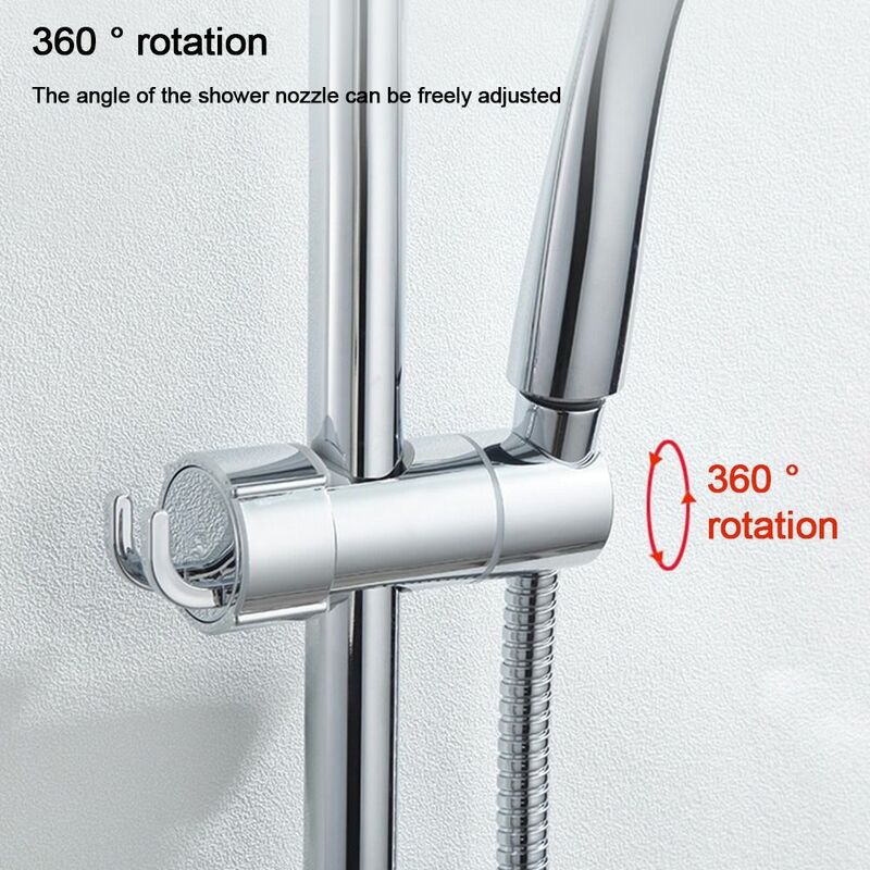 Rotatable Shower Head Holder Adjustable Round Pipe Bathroom Slide Bar Shelf With storange hook Replacement Riser Rail Bracket