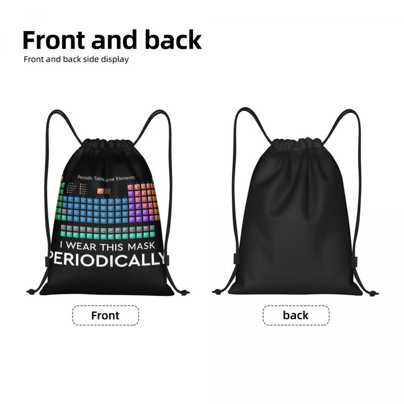 Scientifically Woven Text Drawstring Bags Men Women Lightweight Elements Periodic Table Science Sports Gym Storage Backpack