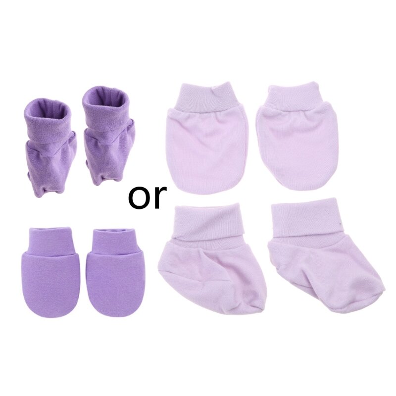 Krasvrije wanten-sokkenset Anti-krabhandschoenen voor babycadeaus 0-12 maanden