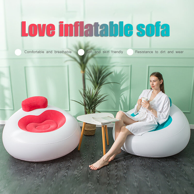 Inflável reunindo preguiçoso sofá, amor em forma, leve, casual cadeira única, cama ao ar livre, sala de estar decoração