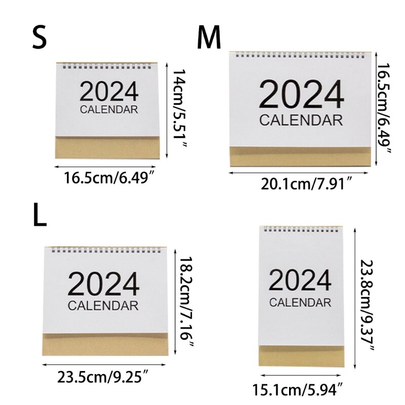 co231 2024 Mini calendário para decoração escritórios domésticos para planejador programação diária