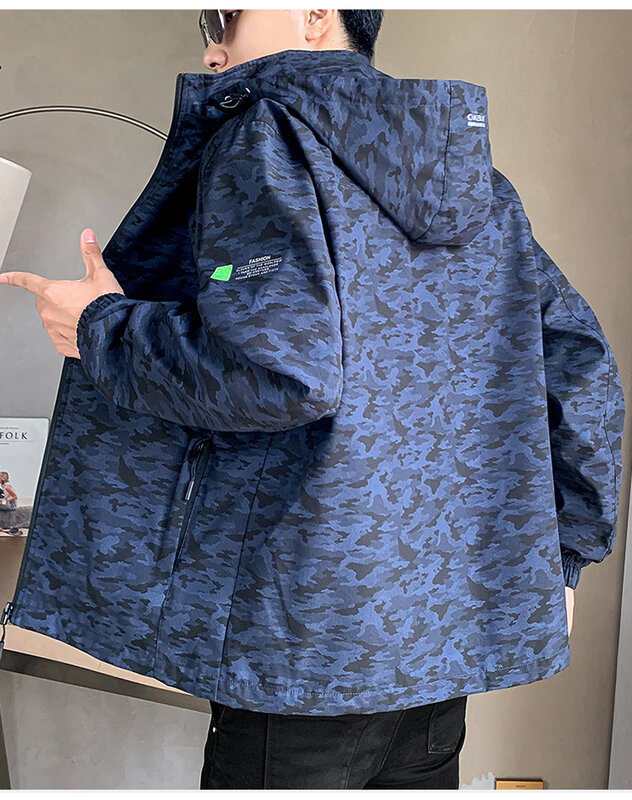 Мужская камуфляжная куртка, Повседневная модная водонепроницаемая куртка с капюшоном для походов и рыбалки, уличная ветровка для альпинизма и кемпинга, 2024