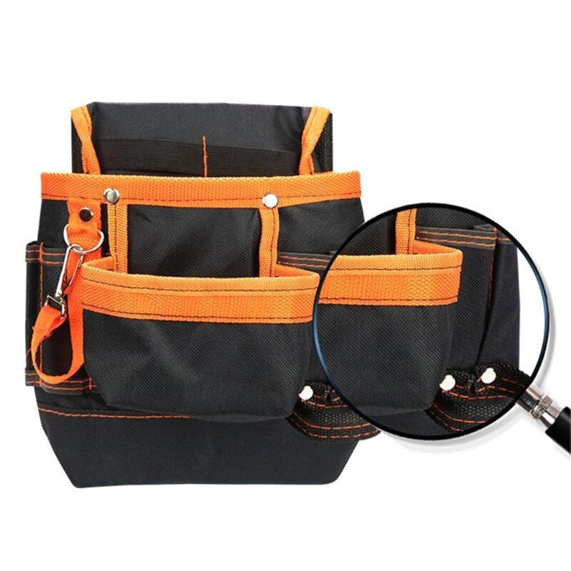Bolsa para cinturón electricista, bolsa herramientas tela Oxford 600D duradera con 8 Uds. bolsillos, bolsa para para