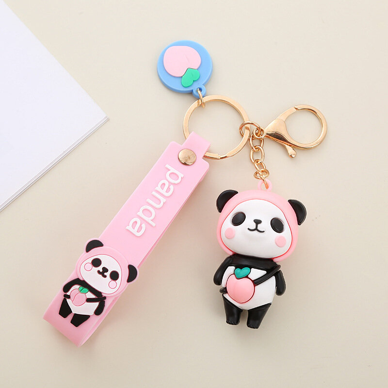Porte-clés Panda à colle douce, mignon et innovant, dessin animé, pendentif, cadeaux, XMYS240