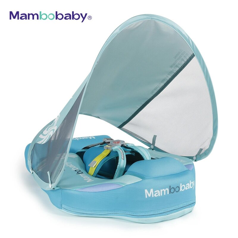 Flotador para bebé no inflable con dosel Anillo de natación para bebé acostado Entrenador de natación para piscina para bebés de 3-24 meses