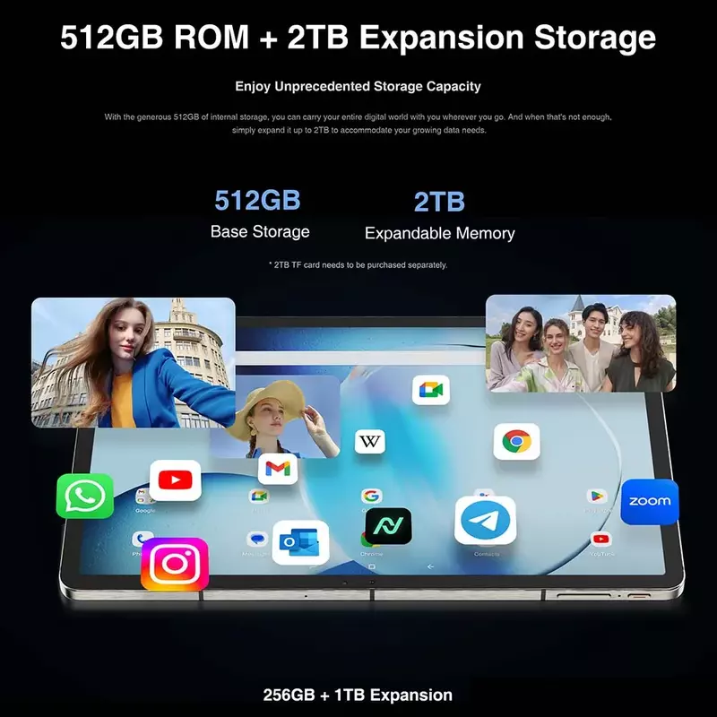 DOOGEE T30 맥스 태블릿, 안드로이드 14, 12.4 인치, 4K, 20GB(8 + 12), 512GB, 50MP 듀얼 카메라, 알루미늄 합금 나노 유니바디, 10800mAh, 33W 빠른 변화