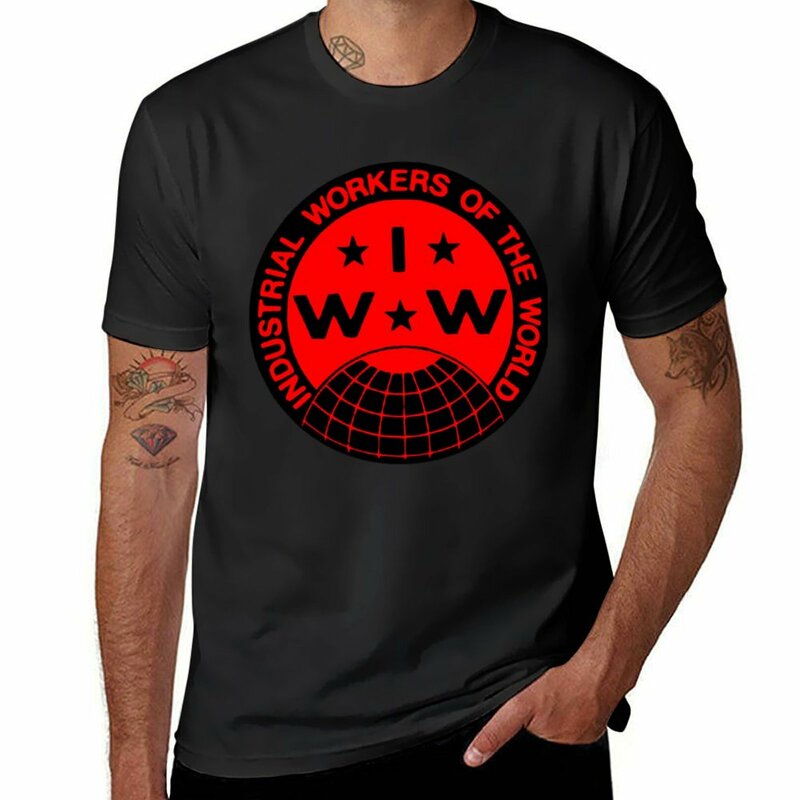 Industrial Workers of the World (IWW) 로고 티셔츠, 맞춤형 블랭크, 여름 탑 커스텀, 크고 키 큰 티셔츠